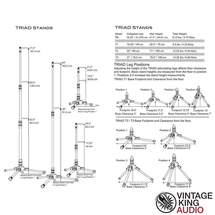 Triad-Orbit T3 Tall Tripod Mic Stand