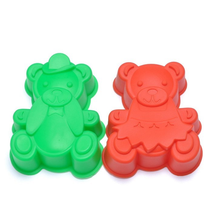 Xinka Novelty Silicone Pastry Mold - Cake Mold - Bear Family Christmas Holiday Silicone Baking Mold Cake Pan Set... N8