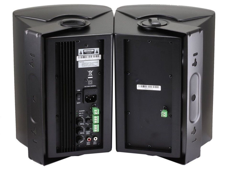 Monoprice 107495 2-Way 8-Ohm Active Wall Mount Speakers, Black (Pair) N3