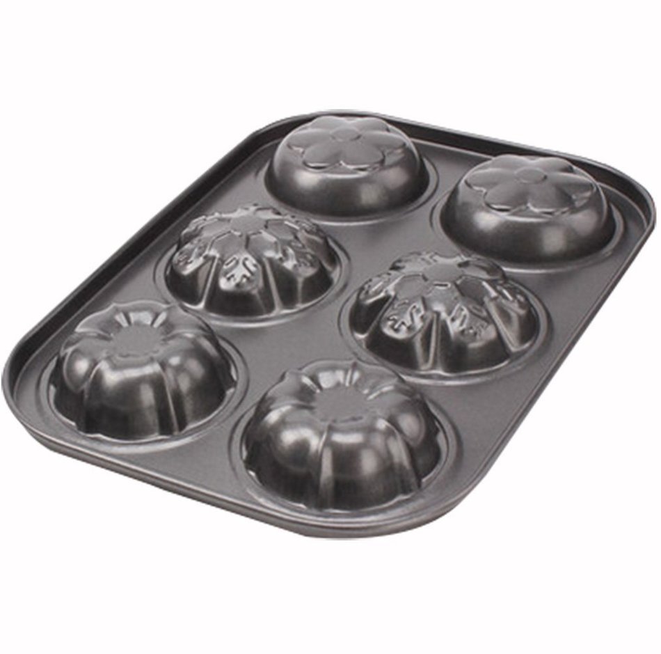 Aimeart 6 Cavity Baking Mold Nonstick Muffin Pan Cupcake Bakeware N2