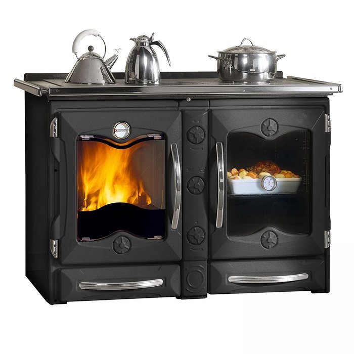 Wood Burning Cook Stove La Nordica "America Black" Cooking Stove Range N3
