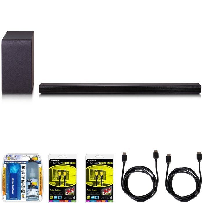 LG SH5B 2.1ch 320W Soundbar with Wireless Subwoofer + Bluetooth Connectivity Bundle includes Sound Bar, Screen... N2