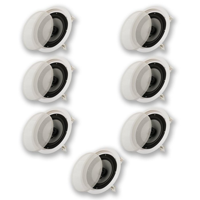 Acoustic Audio CS-IC82 In Ceiling 8" Home Theater 7 Speaker Set 2 Way 2100 Watt New CS-IC82-7S