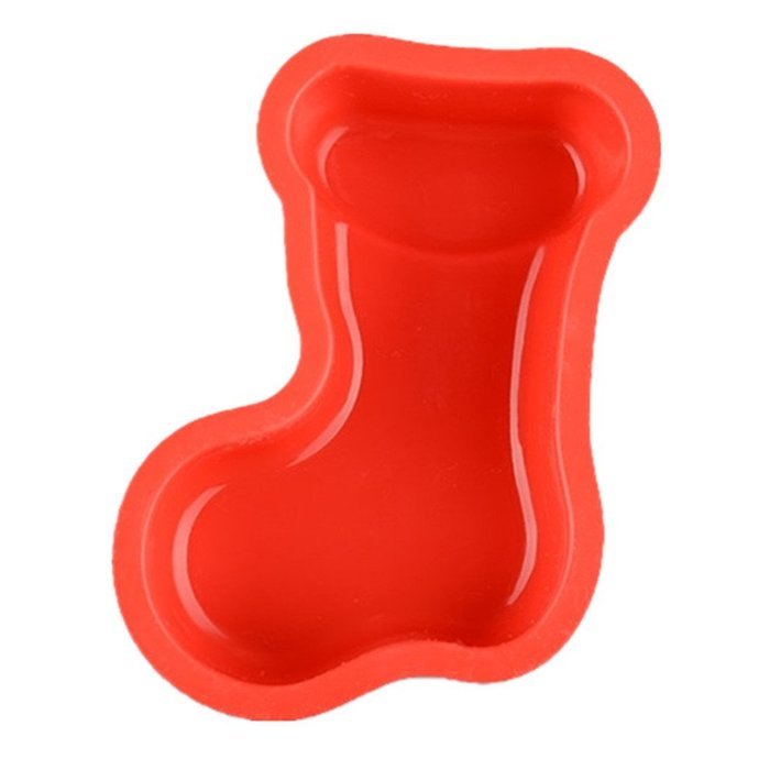 M&F DIY Christmas Stocking Shape Silicone Cake Molds Bread Candy Mould Baking Tools N2