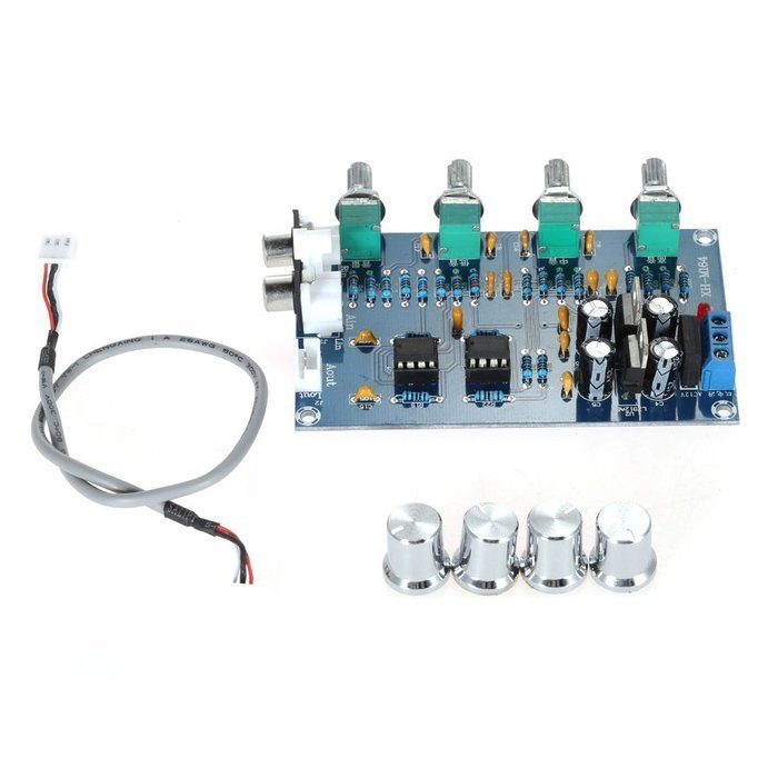 KKmoon NE5532 Stereo Pre-amp Preamplifier Tone Board Audio 4 Channels Amplifier Board N4