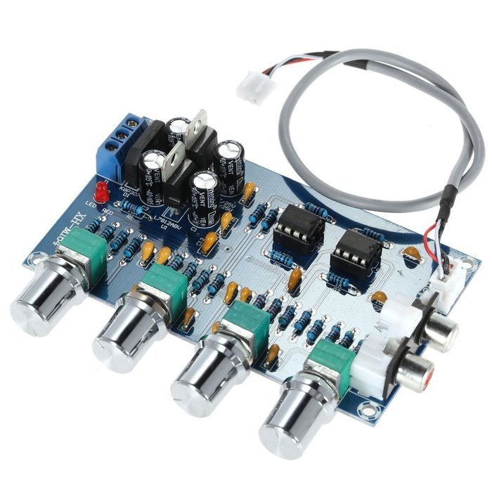 KKmoon NE5532 Stereo Pre-amp Preamplifier Tone Board Audio 4 Channels Amplifier Board N5