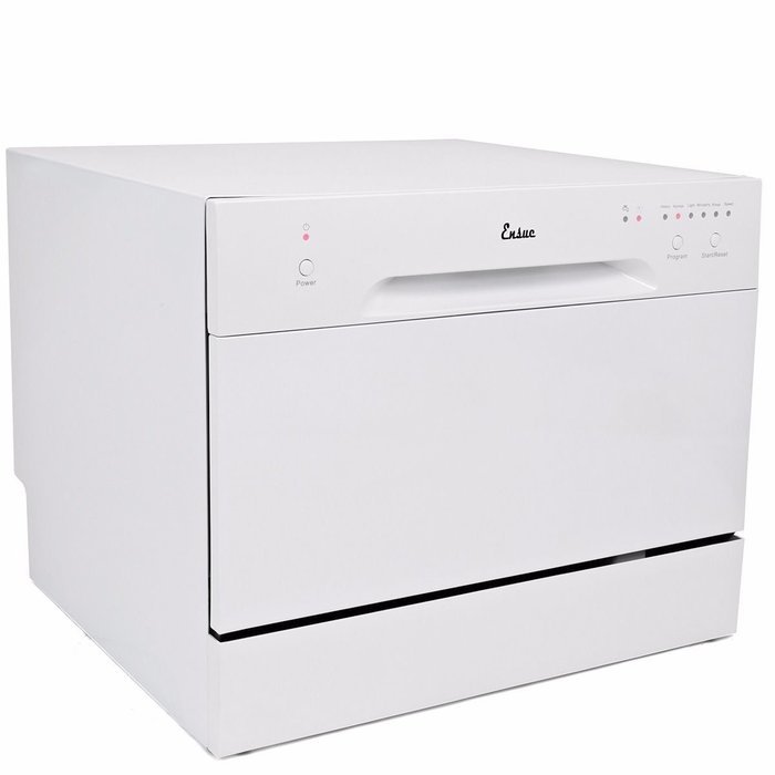 Kissemoji Countertop Dishwasher White Portable Compact Energy Star Apartment Dish Washer N3