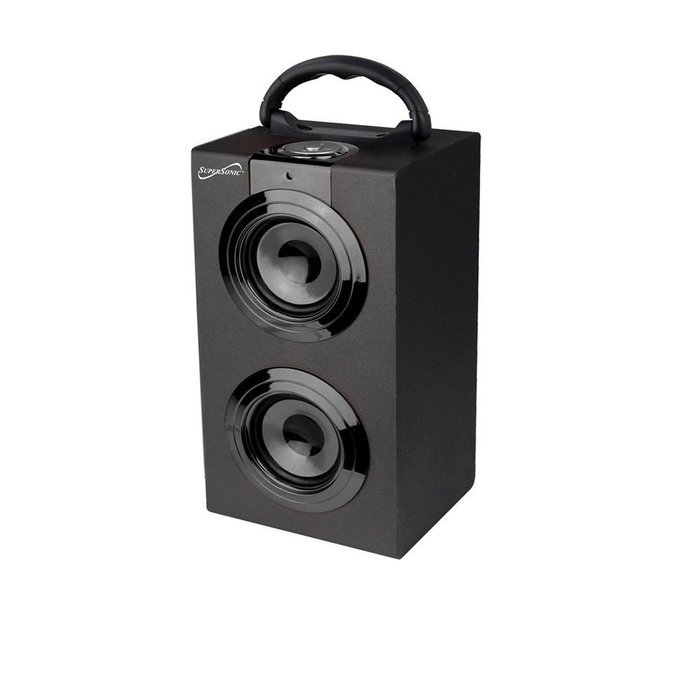 Supersonic Portable Speaker With Rechargeable Battery With USB/SD/AUX & FM Radio Disco Lights