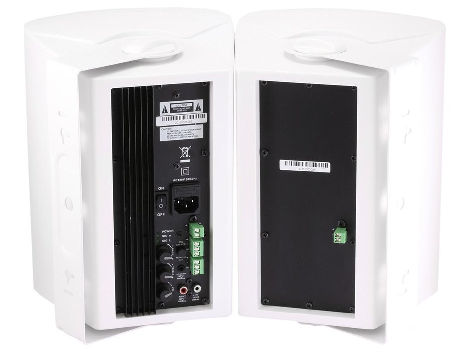 Monoprice 107496 8-Ohm Active Wall Mount Speakers, White (Pair) N2