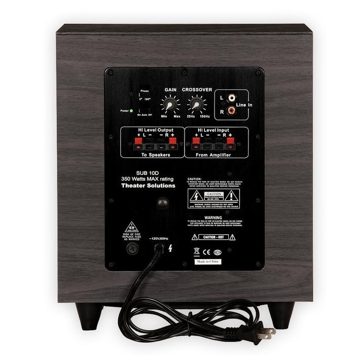 Theater Solutions SUB10D Down Firing Powered Subwoofer (Black) N2