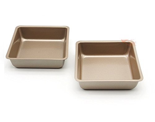 Astra shop Mini 4-Inch Non-Stick Square Cake Pan, Set of 2 N4