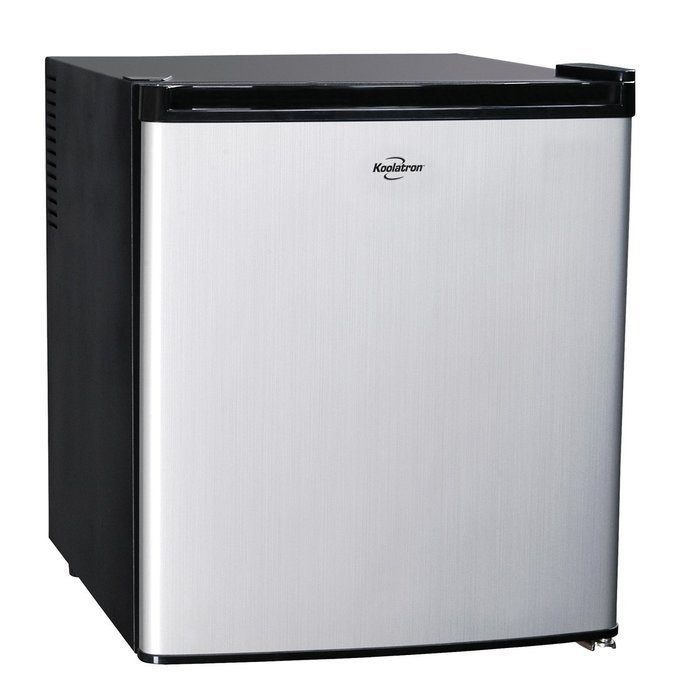 Koolatron KCR40B AC/DC Hybrid Heat Pipe Refrigerator, 1.7 cu. ft., Silver