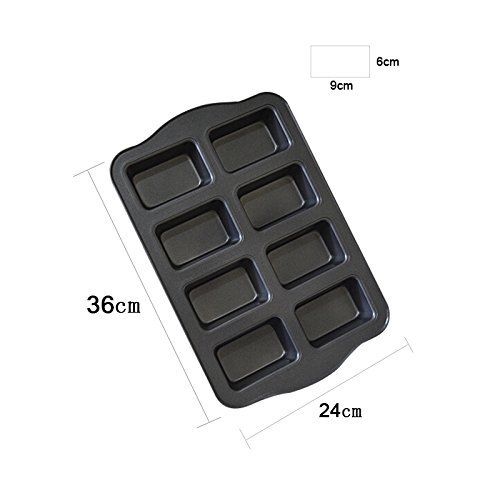 Gabkey 8 Cup Mini Rectangle Non-stick Toast Bread Cake Baking Pans Loaf Mould N21
