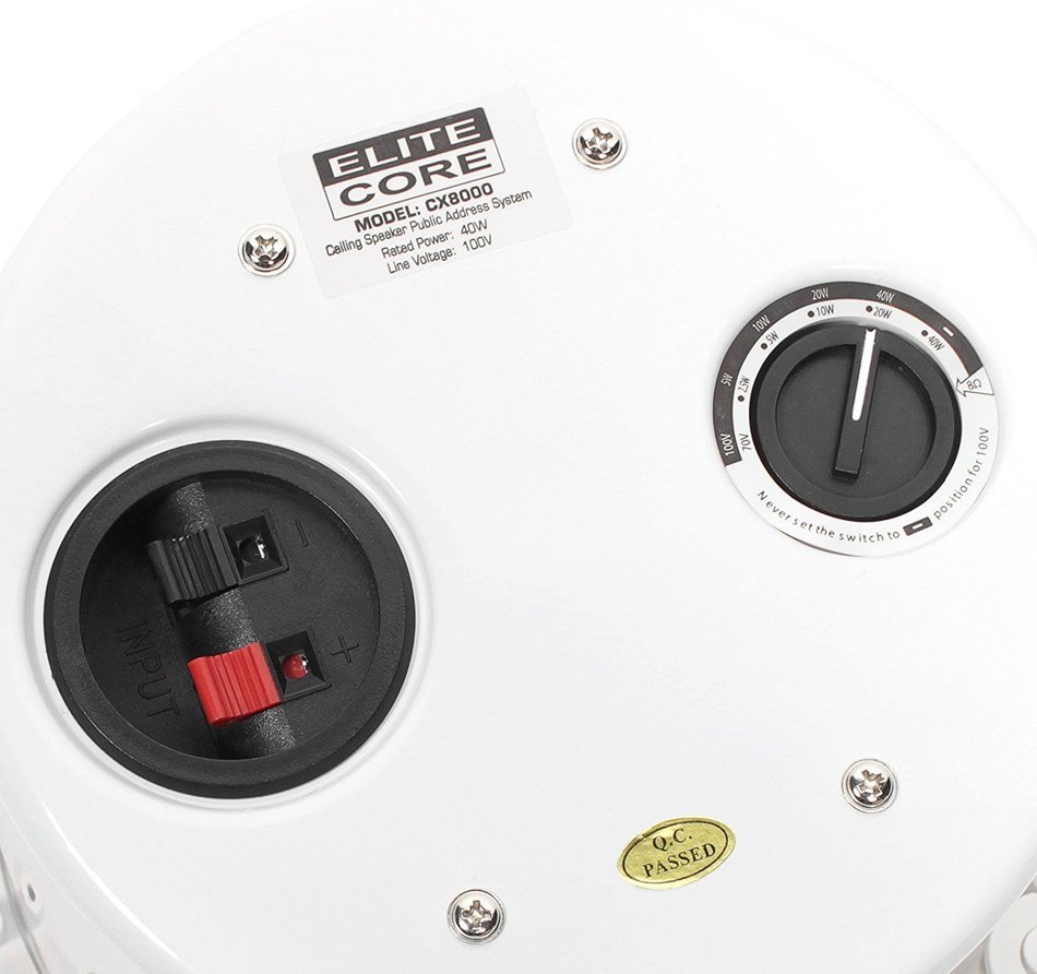 Elite Core CX8000 70-Volt Multi Tap 8-Inch Ceiling Speaker 40-Watt Public Address System N4