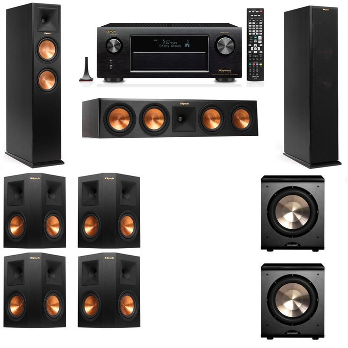 Klipsch RP-260F Tower Speakers-PL-200-7.2-Denon AVR-X4100W