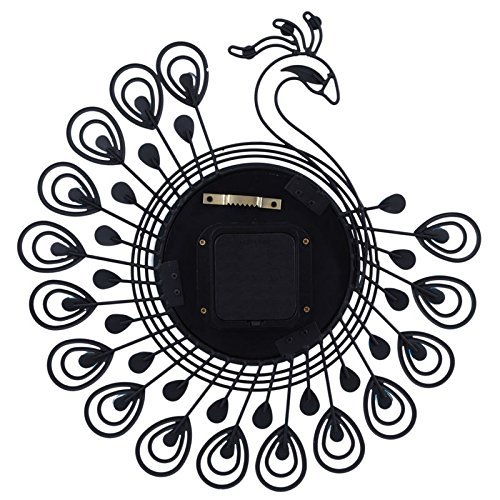 Luxury Diamond Peacock Large Wall Clocks Metal Living room Creative Wall Clock Fashion Silent Wall Watch N5