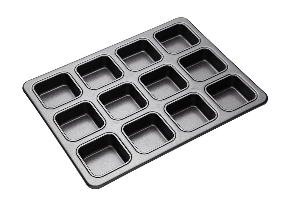 12 Hole Square Brownie Pan -Individual Brownies 34X26cm