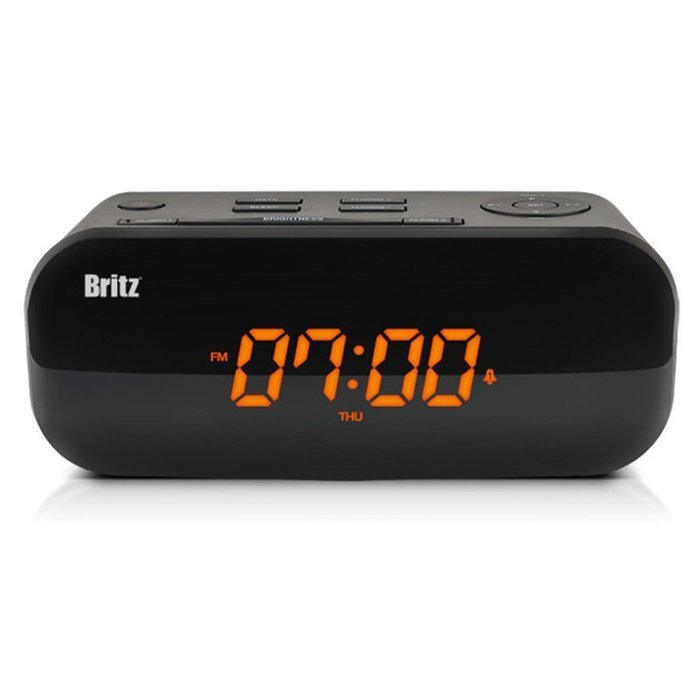 Britz BZ-M107 8&Omega; 1W Black Digital FM Radio & Clock With Dual Alarm Free Voltage 100~240V N2