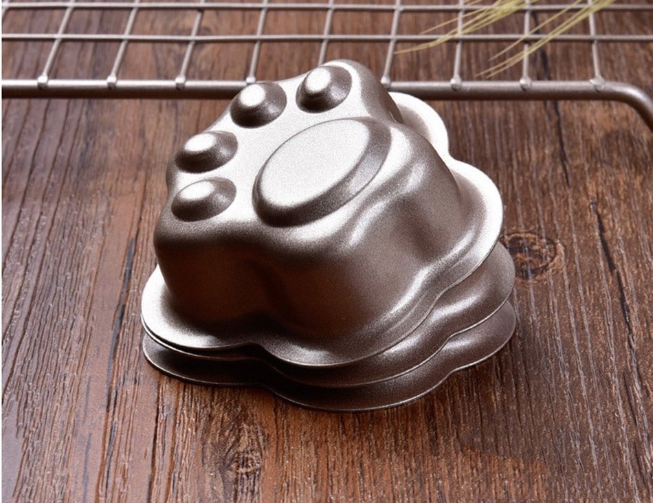 Cake Mold - Yiiho Non Stick Cat Paw Shaped Cake Mold Biscuit Pudding Mold 1 set N9