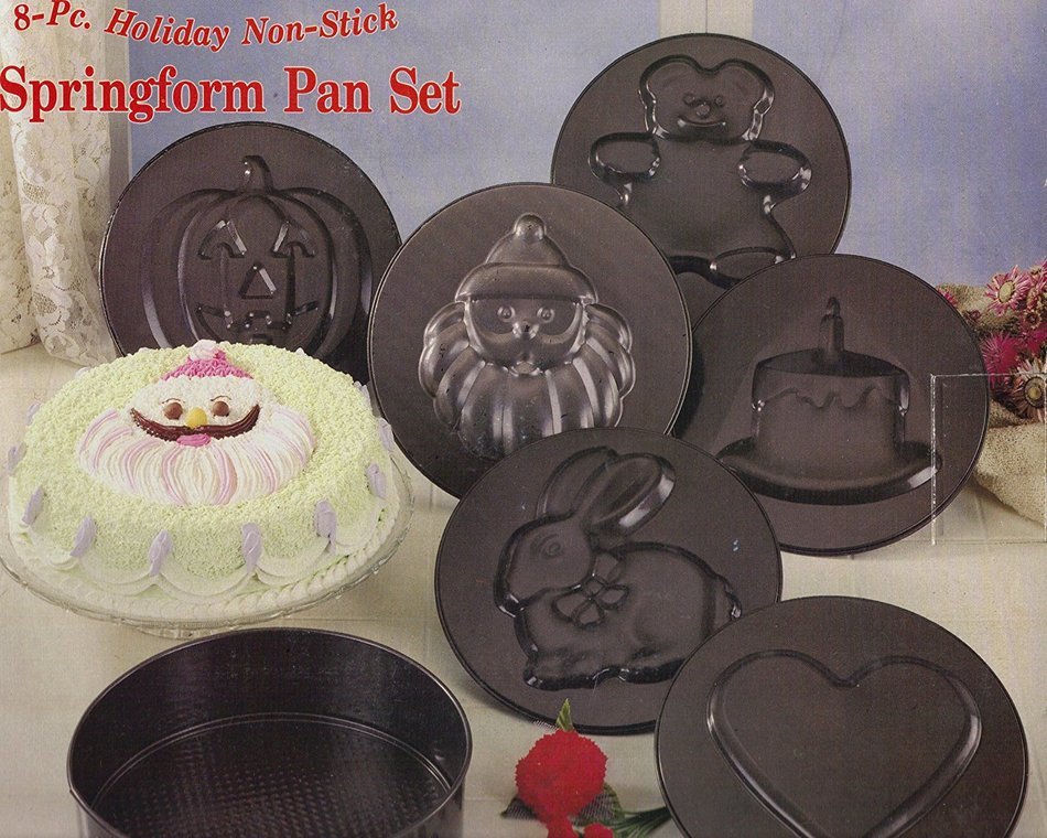 8 Pc Holiday Non-stick Springform Pan Set