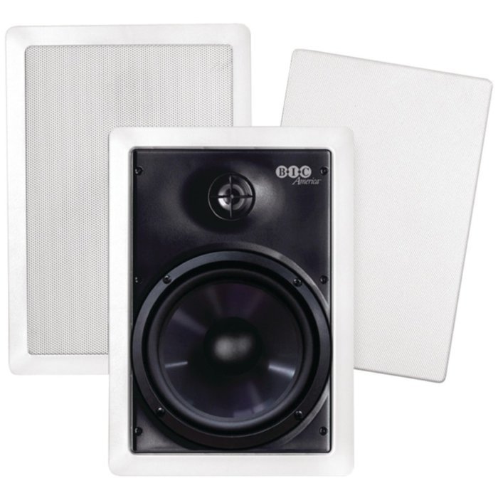 BIC America M-PRO6W Speaker 6.5?&euro; Weather-Resistant In-Wall Black W/White Grills Consumer Electronics