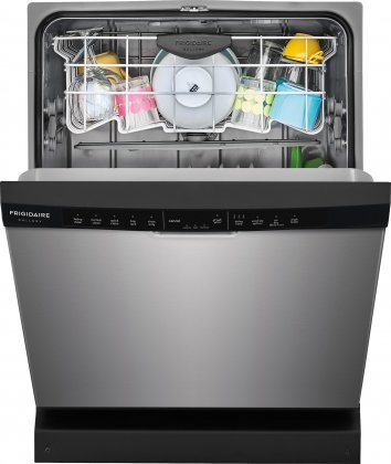 Frigidaire FGCD2444SF 24" Built In Full Console Dishwasher with 5 Wash Cycles, in Stainless Steel with Black Console N4