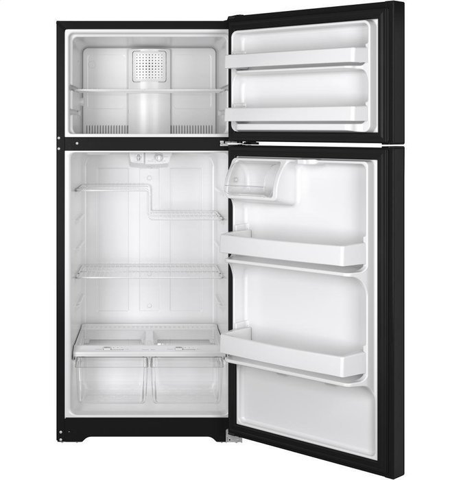 Ge GIDDS-632128 Energy Star 15.5 cu. ft. Top Freezer Refrigerator, Black, Reversible Door Swing N3