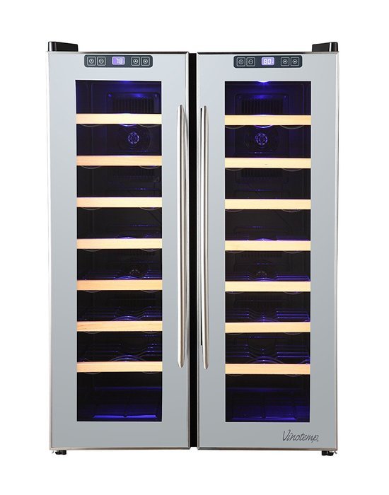 Vinotemp 48-Bottle Dual-Zone Mirrored Wine Cooler N2