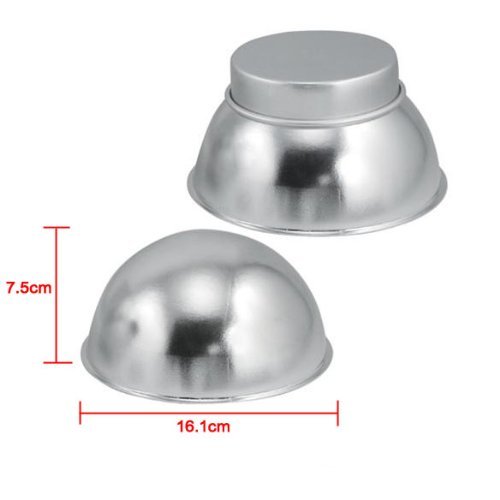 Vktech 4Pc DIY Non-toxic Aluminum Alloy Cake Tin Hemisphere Pan Decoration Pan Molds N4