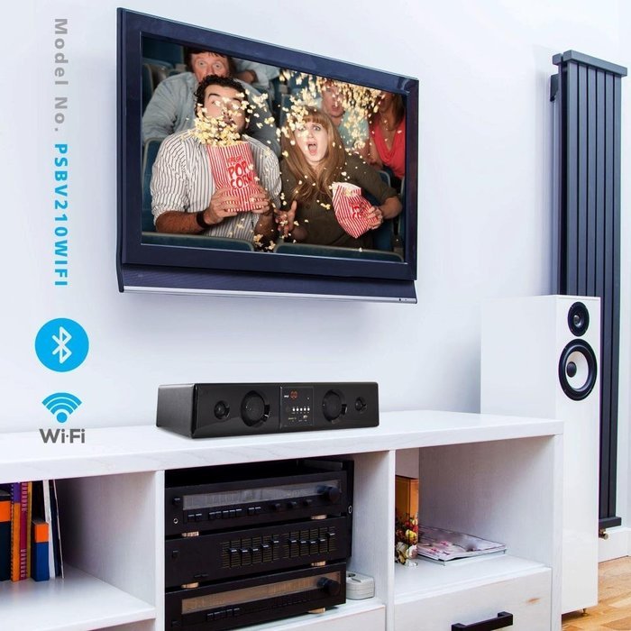 Pyle WiFi Sound Bar Speakers - Sound Base - 2.0-Channel Home Theater ...