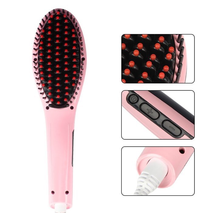 Hair Straighteners, Aquiver Electric Hair Straightener Comb LCD Iron Brush Auto Hair Massager Tool Anti Static... N2