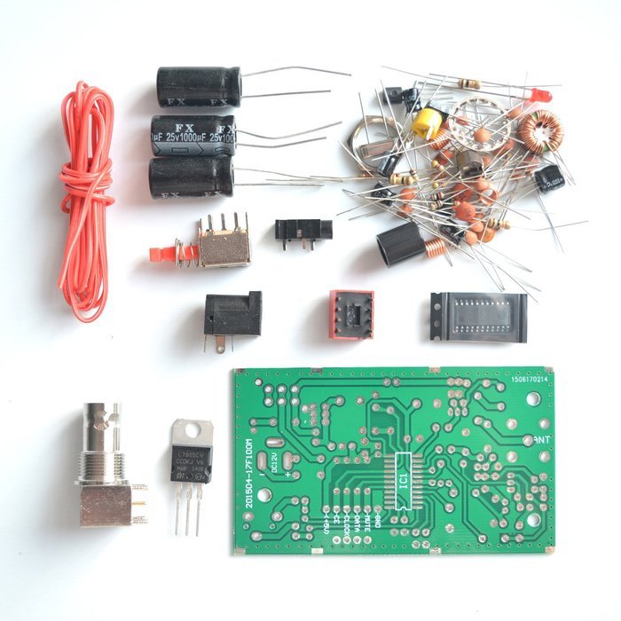 Puuli 5V/12V 100mW BH1416F 100M PLL 14 Frequency Optional FM Stereo Transmitter Module DIY Kit with 1M Soft Wire