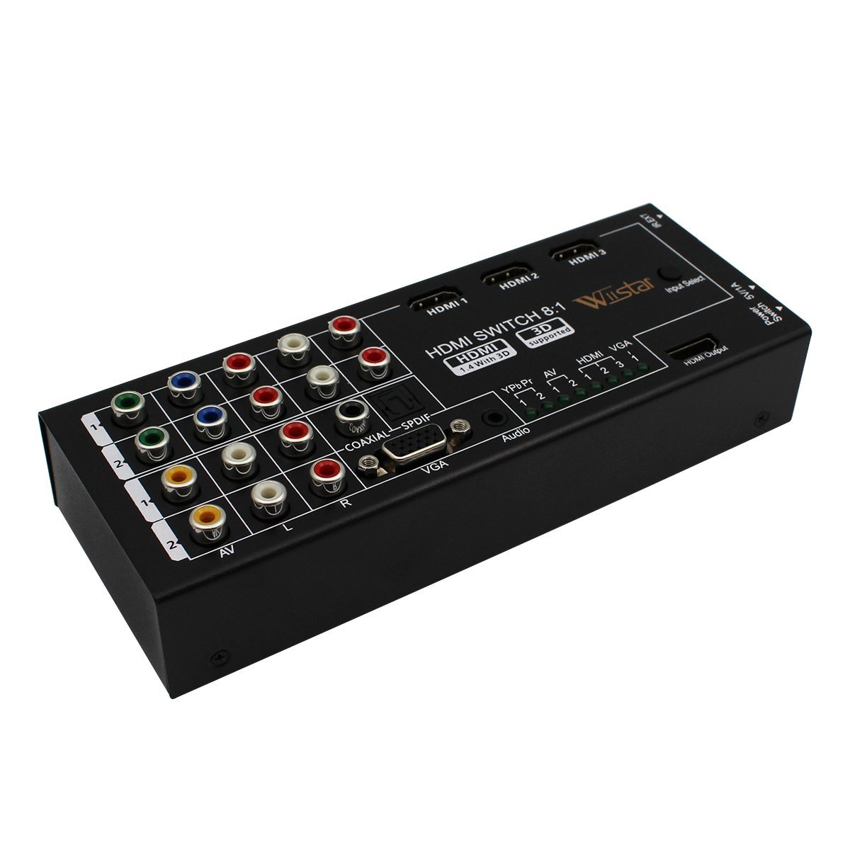 MultiFunctional HDMI Audio Extractor with 8 Inputs to 1 HDMI Output