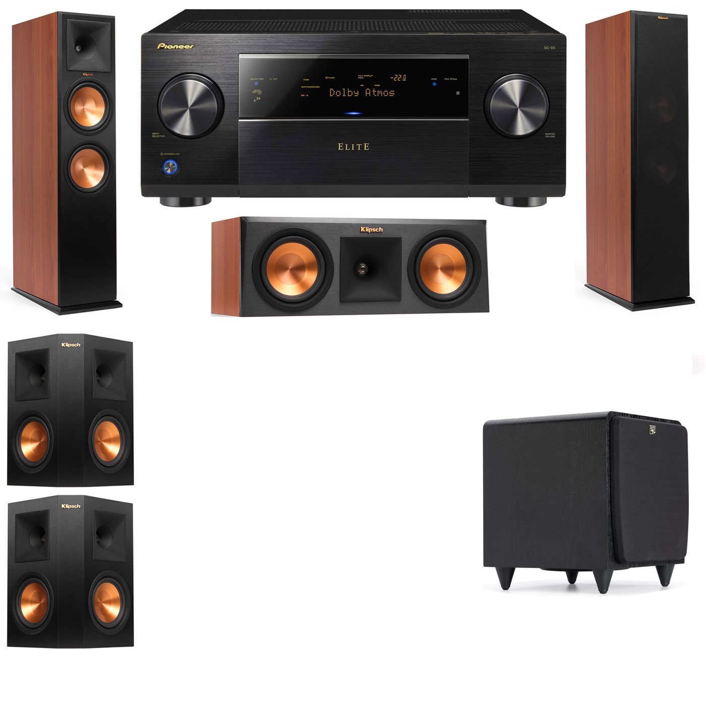 Klipsch RP280F Tower Speakers CHRP250CSDS12 5.1Pioneer Elite SC