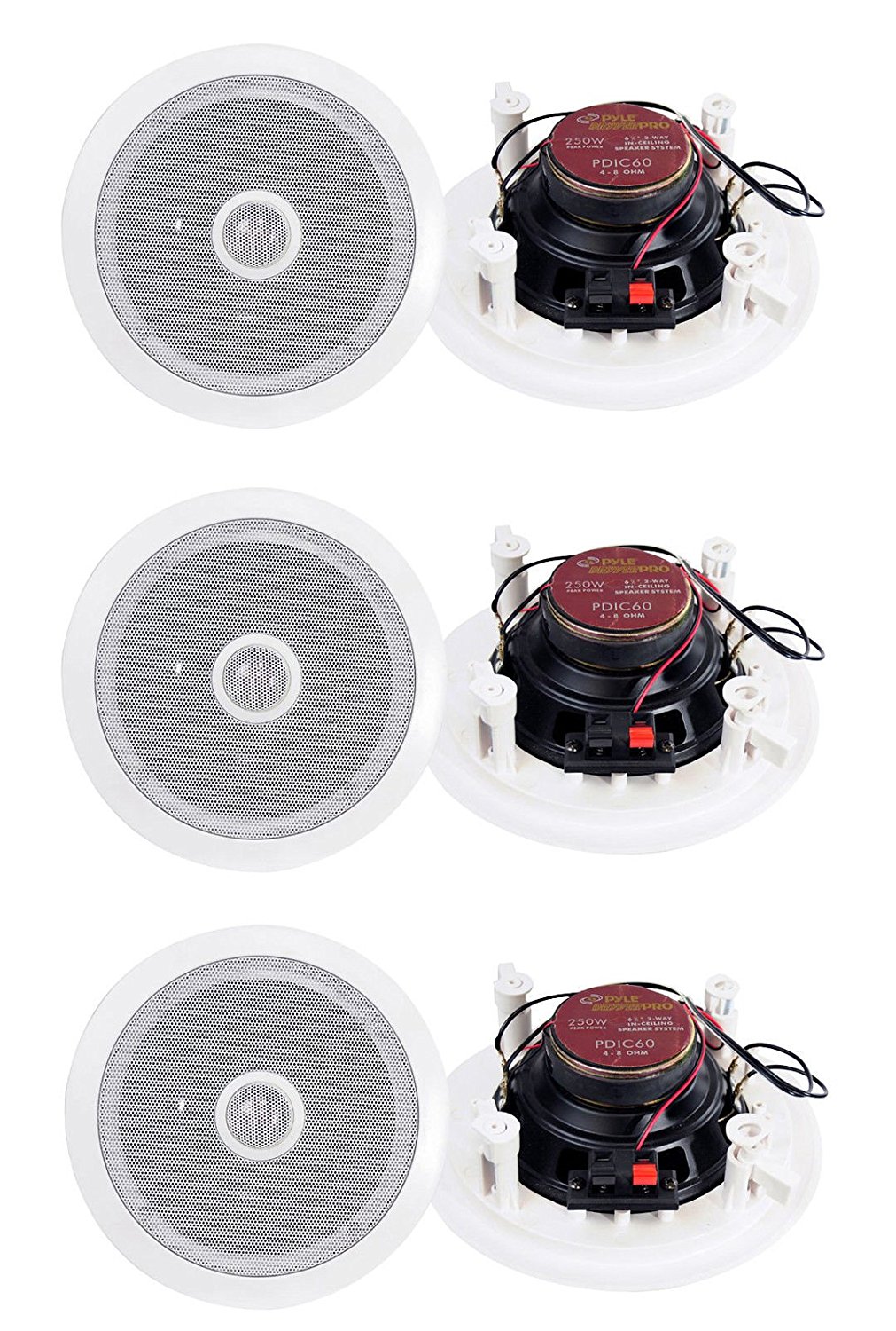 Pyle Pdic60t 6.5" Two-Way In-Ceiling Speakers W/70V Transformer Pair - View #13