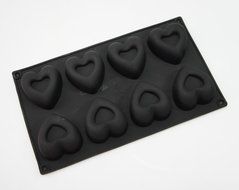 Silicone 8 Cell Recessed Heart Jelly / Cake / Soap Mold N2