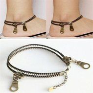 Metallic Statement Adjustable Bronze Zipper Anklets with High Quality New