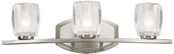 Z-Lite 3017-3V Haan Three Light Vanity Light, Steel Frame, Brushed Nickel Finish and Matte Opal Glass Shade of...