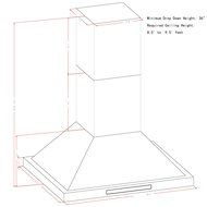 AKDY&reg; 36" Stainless Steel Island Mount Range Hood Touch Screen Display Baffle Filter Ductless Vent N4