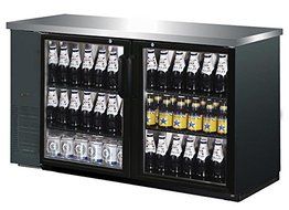 UBB-24-60G 60" Narrow Glass Door Back Bar Cooler Stainless Steel Top and LED Lighting