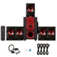 Theater Solutions TS521 Home 5.1 Speaker System with USB Bluetooth Optical Input and 4 Ext. Cables