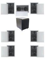 7.1 Home Theater Flush Inwall Speaker Package with Amplified Subwoofer- Six Inwall 6.5" 2-way Speakers, One Inwall...