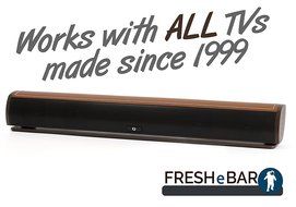 Bluetooth Leather Television Sound Bar - FRESHeBAR TV Soundbar - 24 inch, 90 Watt with Built-in Subwoofer - White... N9