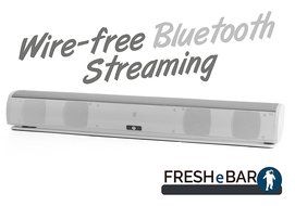 Bluetooth Leather Television Sound Bar - FRESHeBAR TV Soundbar - 24 inch, 90 Watt with Built-in Subwoofer - White... N10