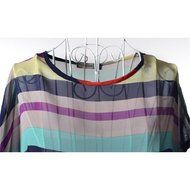 Banggood Irregular shape Loose tops Striped Chiffon Short-sleeved T Shirt for women N7