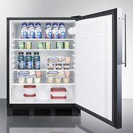 Summit FF7BBIFRADA: ADA compliant commercial built-in auto defrost all-refrigerator with black cabinet and stainless... N3