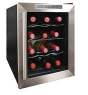 Vinotemp VT-18TEDS Thermo-Electric Digital 18-Bottle Wine Chiller, Black and Stainless N4