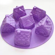 3D Mini Houses Bundt Cake Soap Christmas Gift Gingerbread Houses Silicone Mold N2