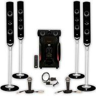 Acoustic Audio AAT1000 Tower 5.1 Speaker System with Optical Input and 2 Microphones