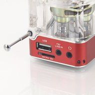Getmore Portable Mini Multimedia Speaker LCD Mp3 Player Fm Radio for Micro Sd Mp3 USB Red N7